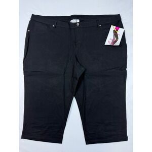 Women With Control Black Pull On Capri Pants 3X Slimming Stretch NWT